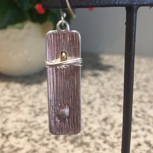 Silver and Gold Arrow Earrings - Picture 3 of 3